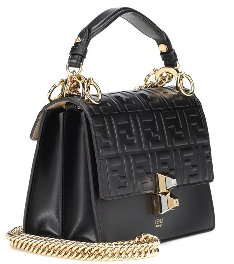 fendi black kan i small leather shoulder bag replica|Fendi Kan I Shoulder bag 379105 .